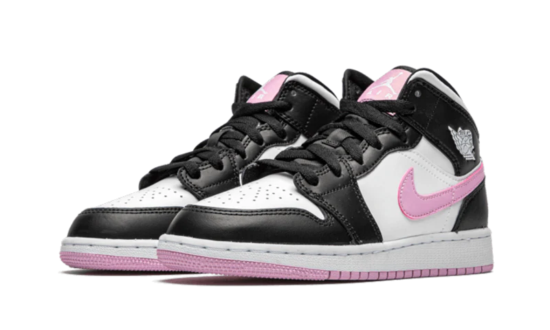 Air Jordan 1 Mid White Black Light Arctic Pink