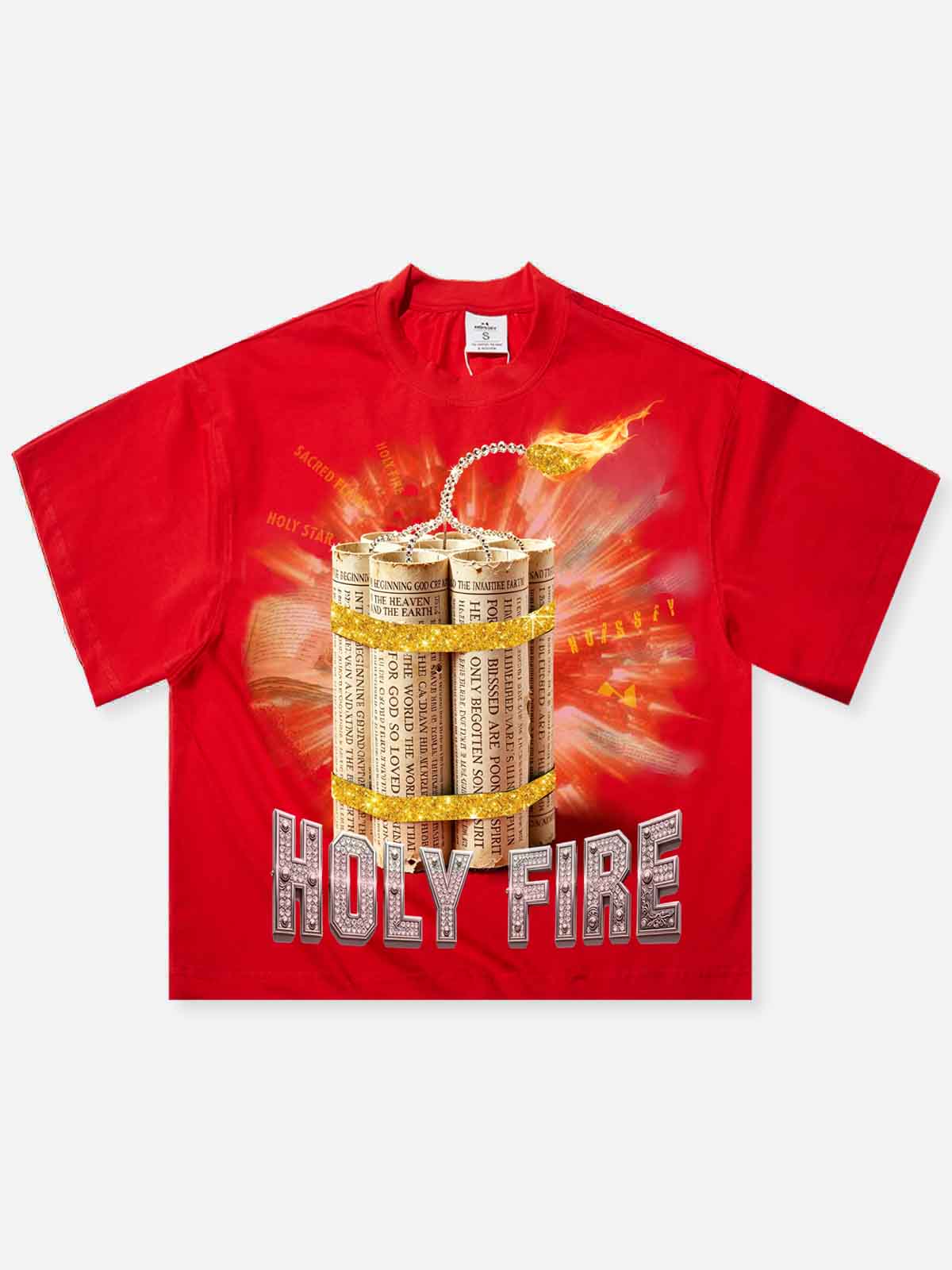 NOISSEY "Holy Fire" Scriptural Dynamite Deconstructed Boxy Tee