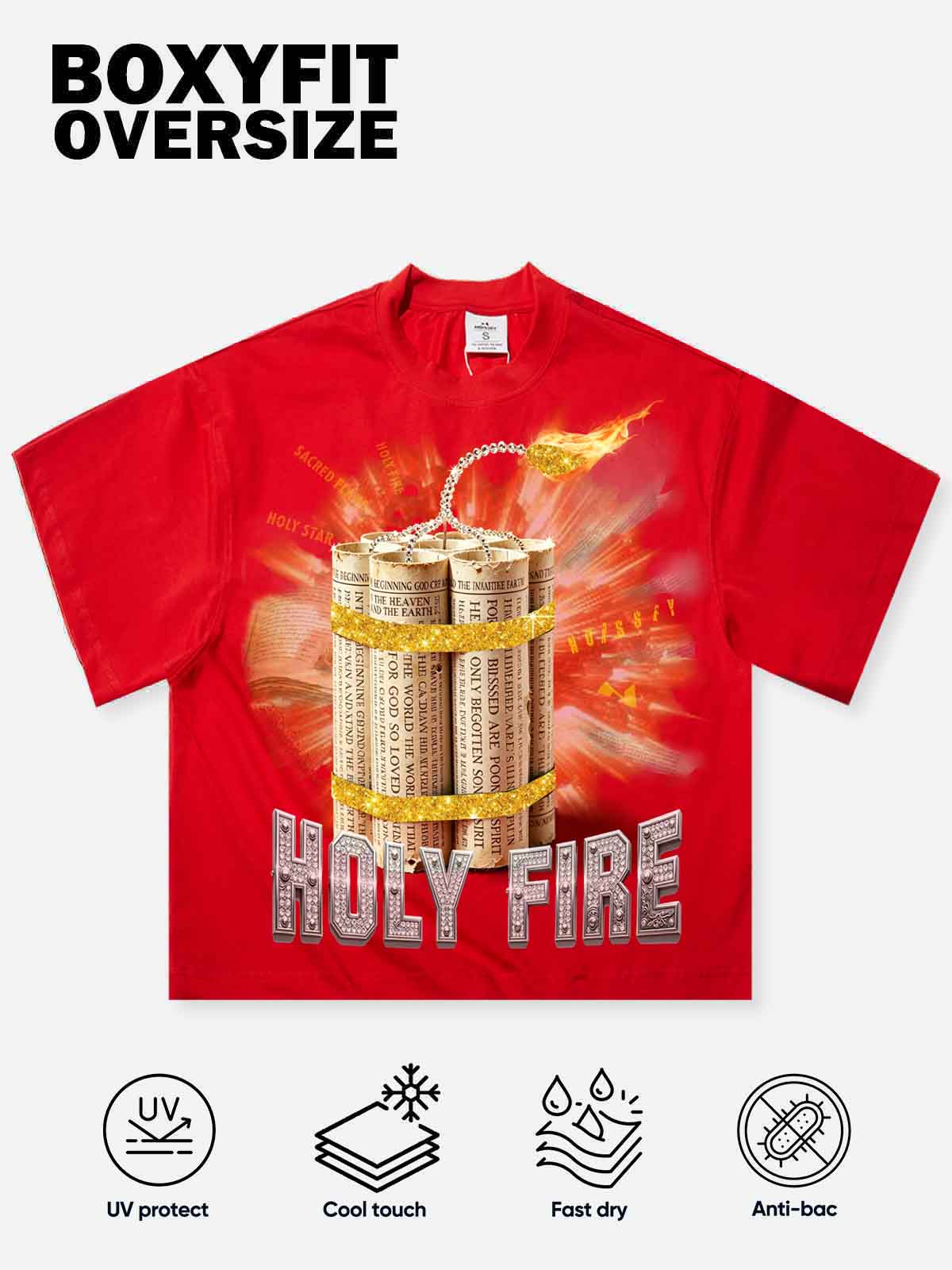 NOISSEY "Holy Fire" Scriptural Dynamite Deconstructed Boxy Tee