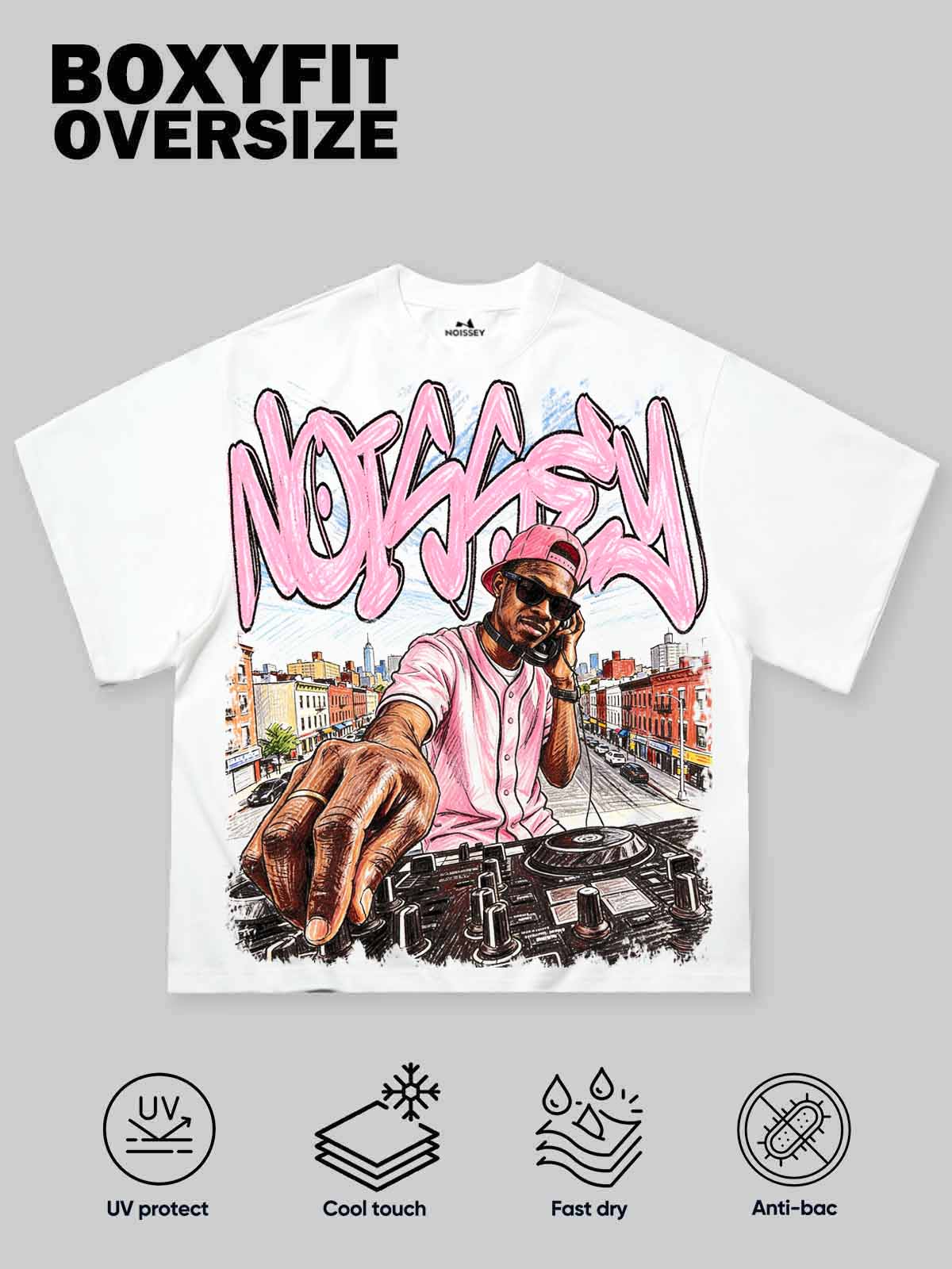 NOISSEY City Sound Boxy Heavyweight Graphic Tee - White