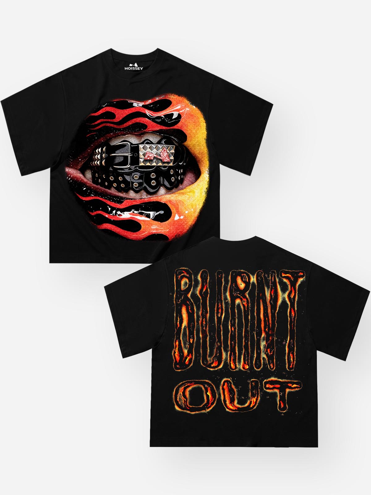 NOISSEY "Burnt Out Lips" Boxy Heavyweight Art Tee - Black