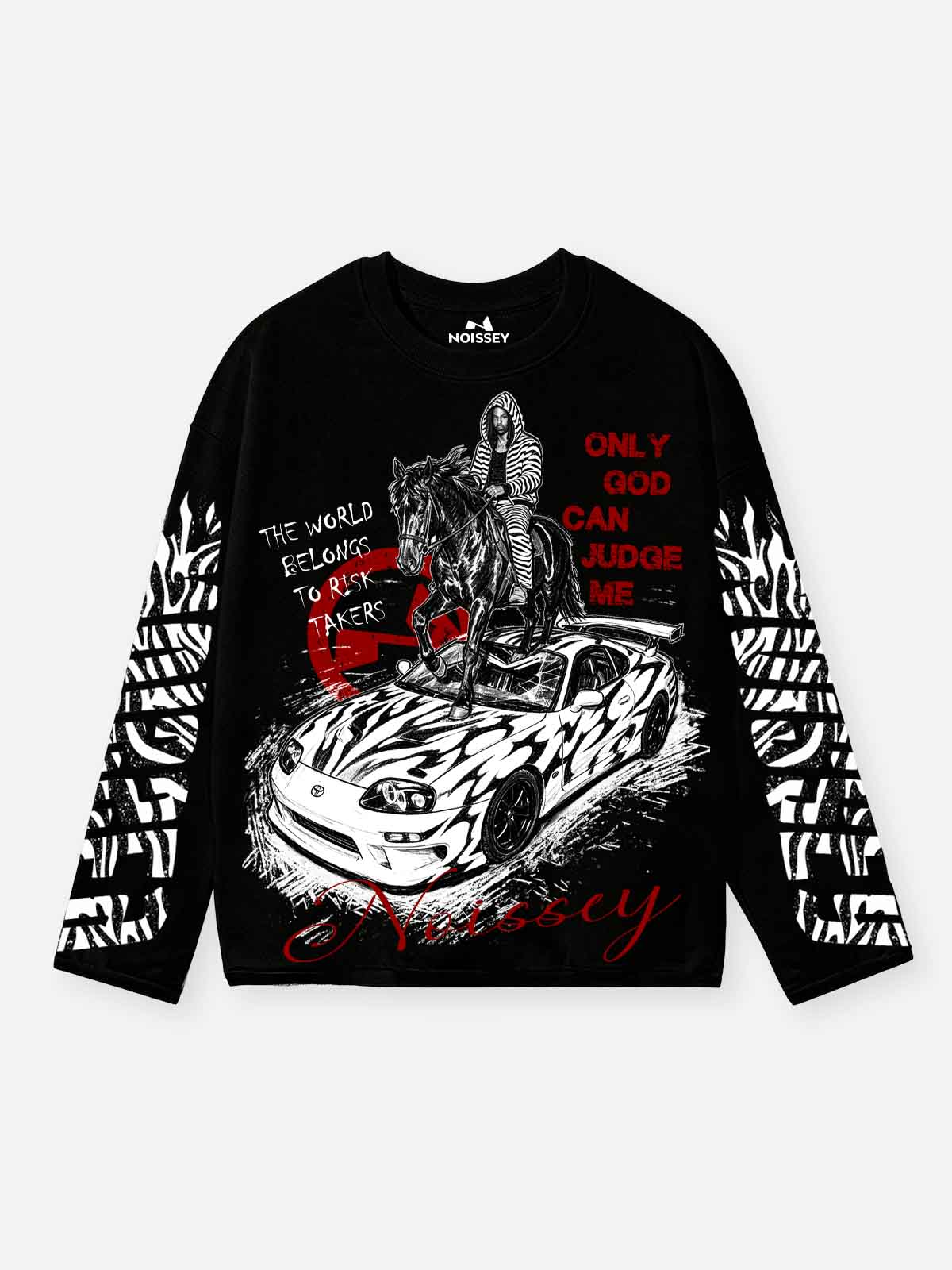 NOISSEY "Risk Takers" Black Long-Sleeve - Zebra Graffiti Tee
