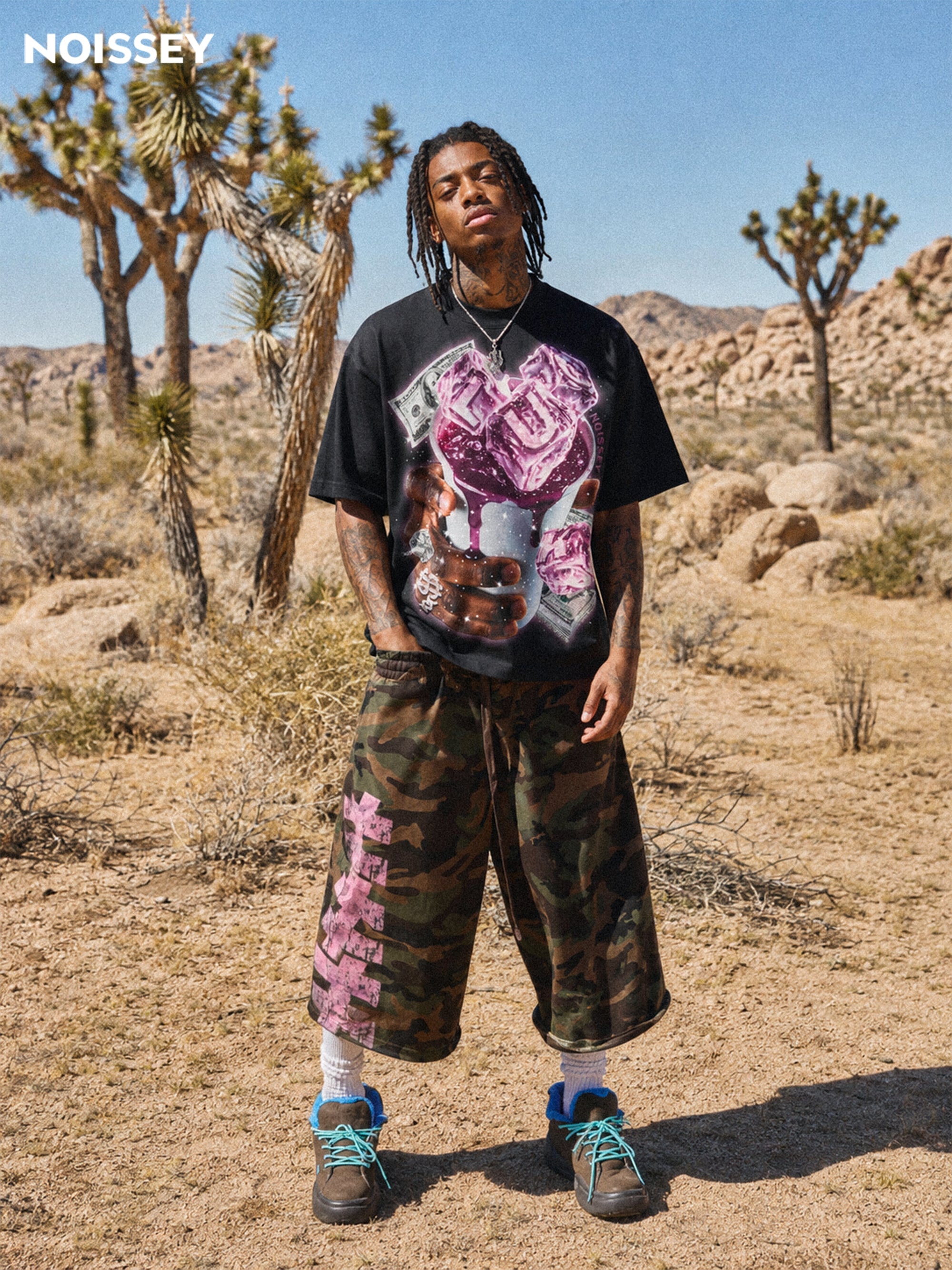 NOISSEY "Frozen Cash" Double Cup Ice-Block Money Graphic Boxy Tee