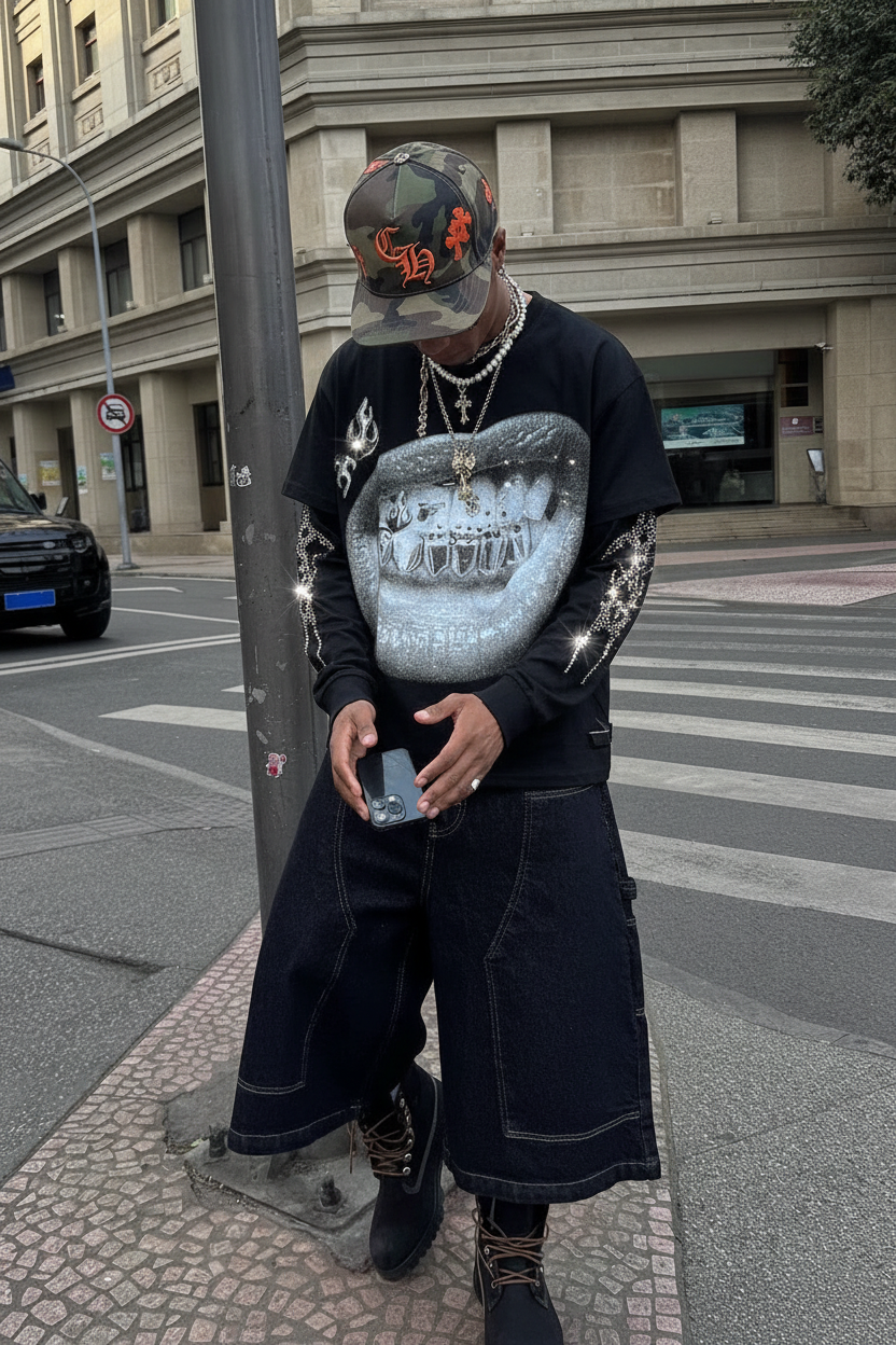 NOISSEY "Gun & Dice" Grillz Rhinestone 2-Piece Layering Set
