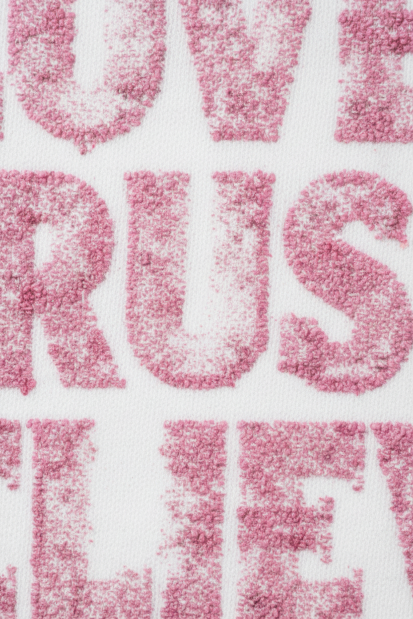NOISSEY "Lace Romance" Tactile Flower Texture LOVE TRUST BELIEVE Oversized Tee